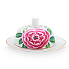 Butter Dish Round blushing birds White