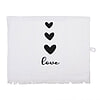 Afbeelding Gastendoekje wit zwart love hartjes 1