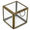 Afbeelding Glazen doosje met deksel vierkant goud 1