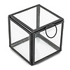 Afbeelding Glazen doosje met deksel vierkant zwart 1
