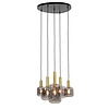 Afbeelding Hanglamp 5L Lekar antiek brons met smoke glas 2