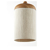 Afbeelding Hanglamp Dania 3L hout print naturel + touw creme 2