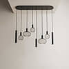 Afbeelding Hanglamp Riva plat ovaal zwart 3