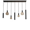 Hanglamp Riva recht 7 lichts zwart