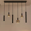 Afbeelding Hanglamp Riva recht 6 lichts platinum 2