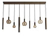 Hanglamp Riva recht 9 lichts platinum