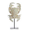 Afbeelding Ornament op voet Crab gebroken wit 1
