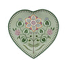 Plate Heart Shape green 21.5cm