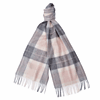 Tartan Scarf dames roze/grijs 