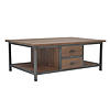 Afbeelding Teak Industriele Salontafel met 2 laden 1