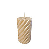 Twisted Pillar Candle Metallic Champagne 7.5x12.5cm