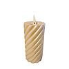 Twisted Pillar Candle Metallic Champagne 7.5x15cm