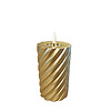 Twisted pillar candle Metallic Gold 7.5x12.5cm