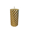Twisted pillar candle Metallic Gold 7.5x15cm