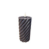 Twisted Pillar Candle Rustic Black 7.5x12.5cm