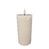 Twisted Pillar candle rustic ivory 7.5x15cm