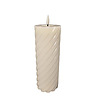 Twisted Pillar candle rustic ivory 7.5x20cm