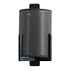 Afbeelding Wandlamp Litto zwart + linnen donker bruin 1