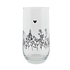 Waterglas 280ml met zwarte bloemen