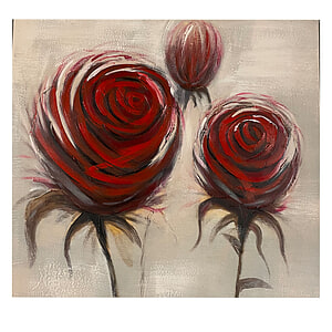 Canvas Schilderij 3 rozen