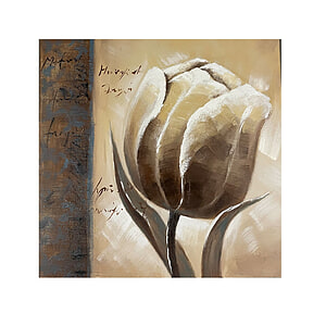 Canvas Schilderij Bloem creme