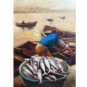 Canvas Schilderij Bootje