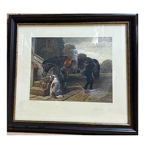 Canvas Schilderij Paard en Hond 