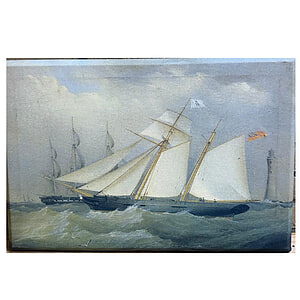 Canvas Schilderij Schepen storm