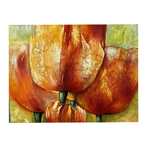 Canvas Schilderij Tulpen Oranje