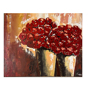 Canvas Schilderij twee bosjes bloemen