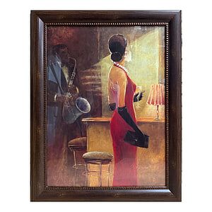 Canvas Schilderij Vrouw in rode jurk