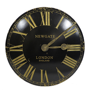 Convex dial clock black & Gold