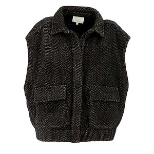 Dames Gilet Fee Noir Taupe 
