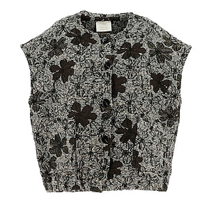 Dames Gilet Flowers noir