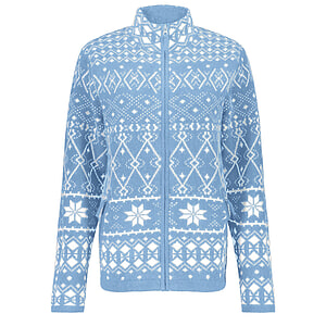 Dames vest Mock Neck Jacquard Dream Blue