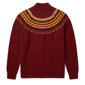 Damestrui Fairisle Yoke turtle neck Russet Red