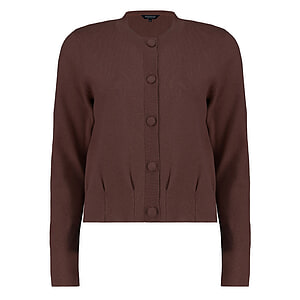 Damesvest Crew Neck Coffee Mel