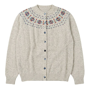 Damesvest Fairisle Yoke High Vellum