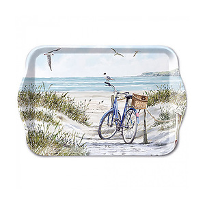 Dienblad Fiets op het strand