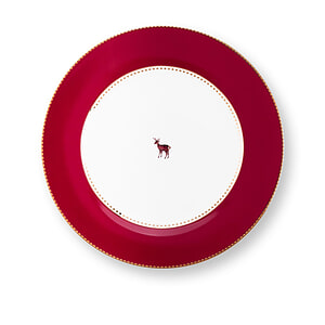 Dinerbord Love Birds Deer Dark Red 26.5 cm