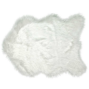 Floormat Fake fur white