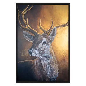 Schilderij Forest Sun met lijst Black Gold
