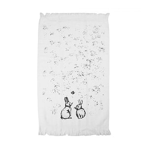 Gastendoekje Konijntjes zwart wit