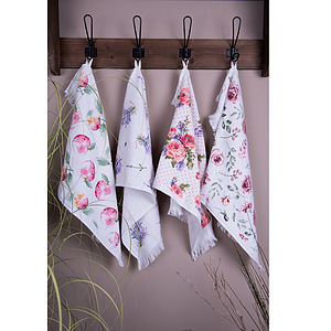 Gastendoekje Roze wit rozen