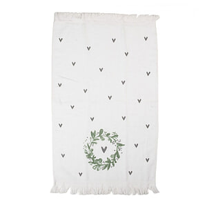 Gastendoekje Wit groen hartjes