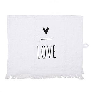 Gastendoekje wit zwart love
