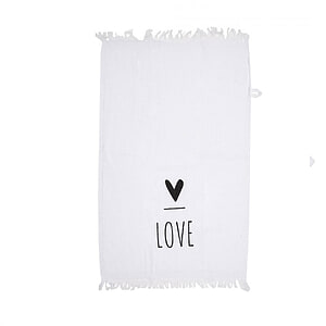 Gastendoekje wit zwart love