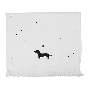 Gastendoekje Zwart Wit Teckel