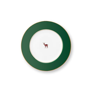 Gebaksbordje Love Birds Deer Dark Green 17 cm
