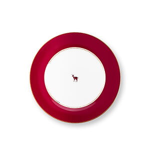 Gebaksbordje Love Birds Deer Dark Red 17 cm